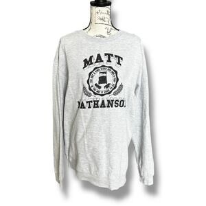 Matt Nathanson LS Crewneck Sweatshirt King Size Bed PhD Used to Be XL Gray